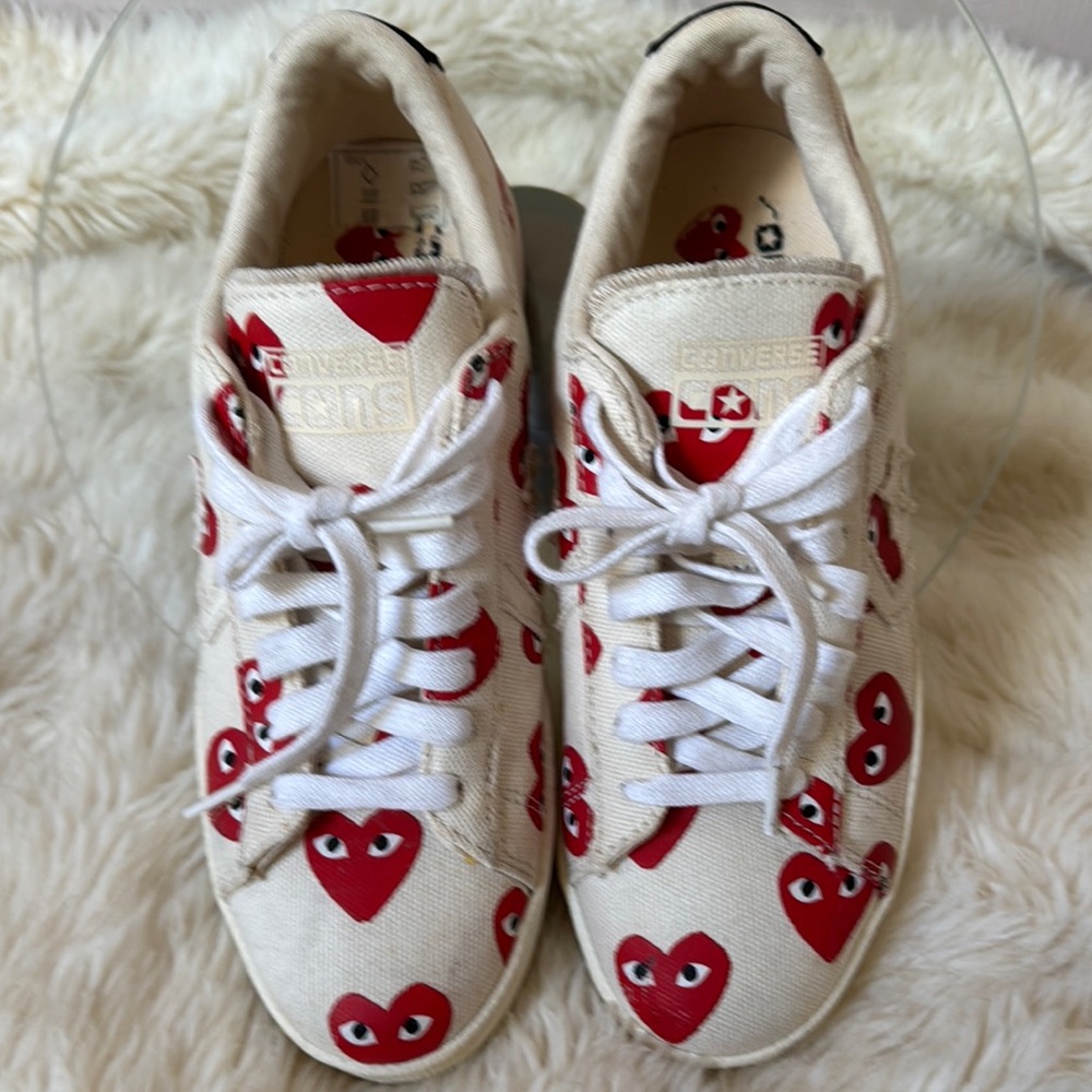 Unisex Converse COMME DE GARCONS Sneakers Print Hearts W 7.5/M 6